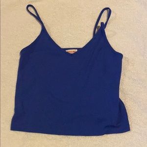 Blue Cropped Spaghetti Strap Top